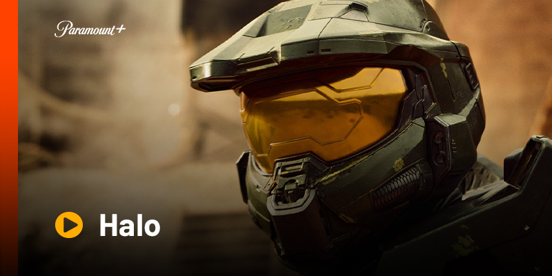 pôster de divulgação da série Halo da Paramount+ no catálogo Watch Brasil